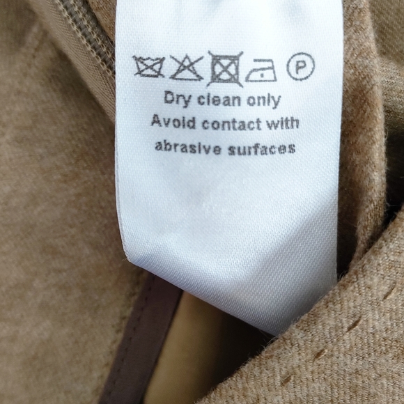 Jigsaw Brown Tan 100% Wool Wide Leg Trousers Size 10 - Picture 6 of 8